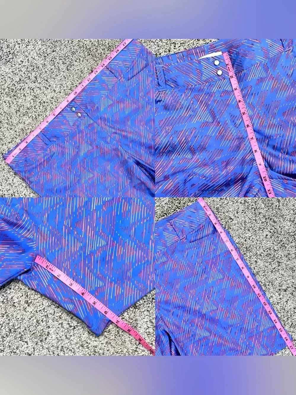 Adidas 2015 W Print 7” Activewear Bermuda Short Baja Blue Women's Size 12 N